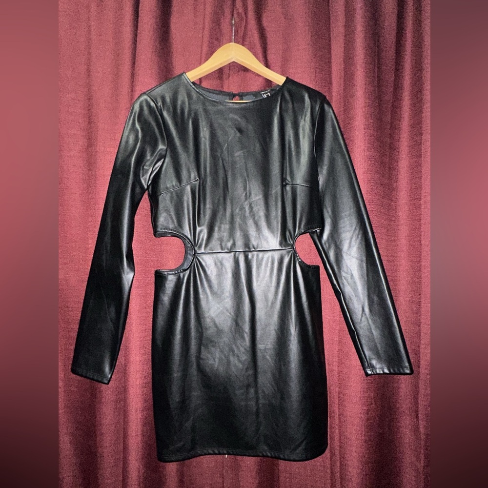 New with Tags Faux Leather Dress Mini XL